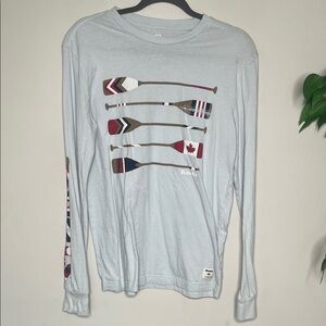 Roots Blue Long Sleeve Tee with Paddle Graphics